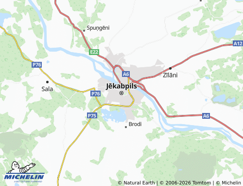 Mapa MICHELIN Jēkabpils - ViaMichelin
