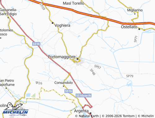 MICHELIN Portomaggiore map - ViaMichelin