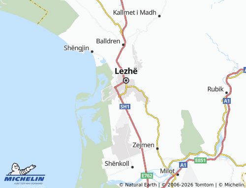 Mapa MICHELIN Ishull-Lezhë - ViaMichelin