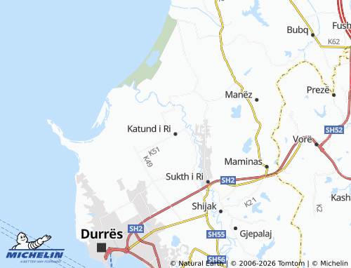 MICHELIN Katund i Ri map - ViaMichelin