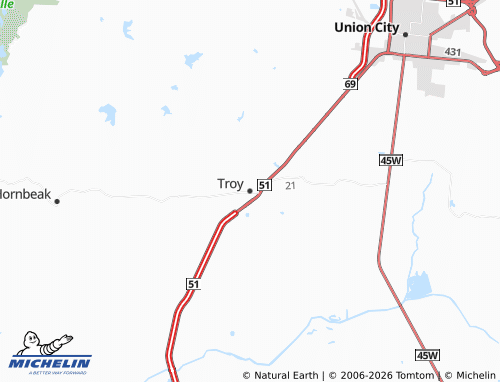 Mapa MICHELIN Troy - ViaMichelin