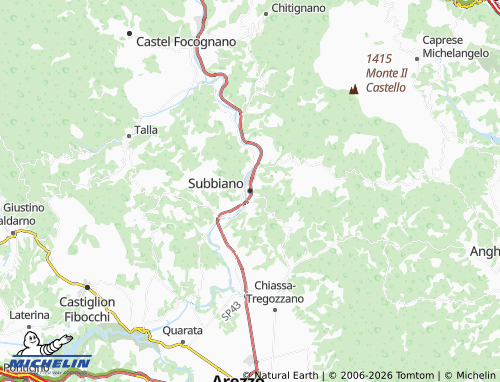Kaart MICHELIN Subbiano - ViaMichelin