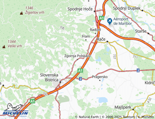 MICHELIN Zgornja Polskava map - ViaMichelin