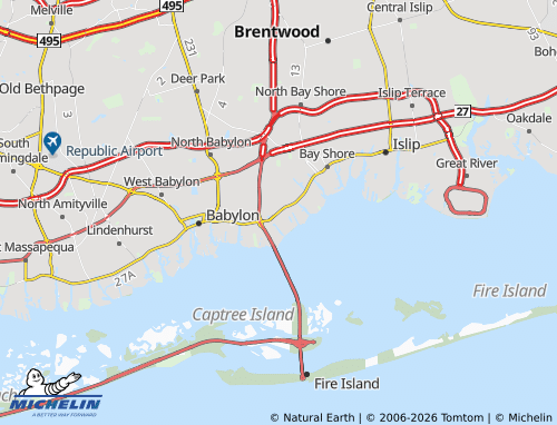 Mapa MICHELIN West Bay Shore - ViaMichelin