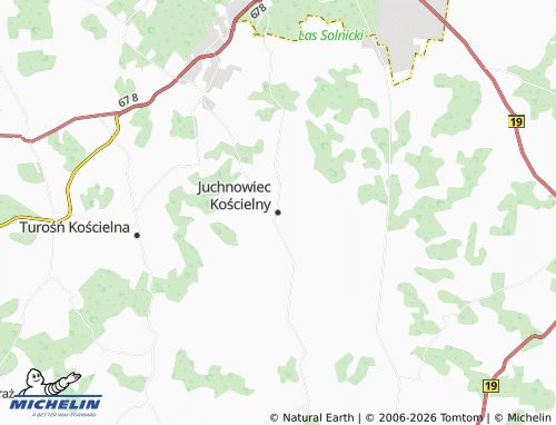 MICHELIN Juchnowiec Kościelny map - ViaMichelin