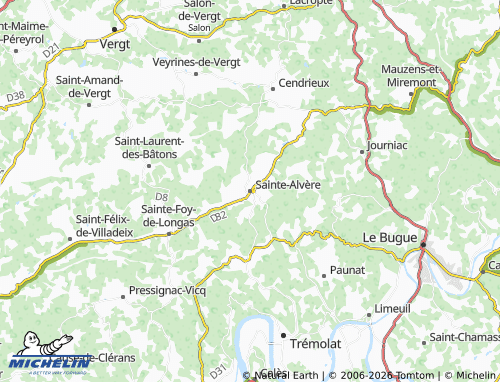 MICHELIN Sainte-Alvère map - ViaMichelin
