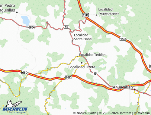 MICHELIN Tetitlán de Ahuacatlán map - ViaMichelin