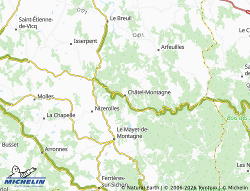 Kaart MICHELIN Châtel-Montagne - ViaMichelin