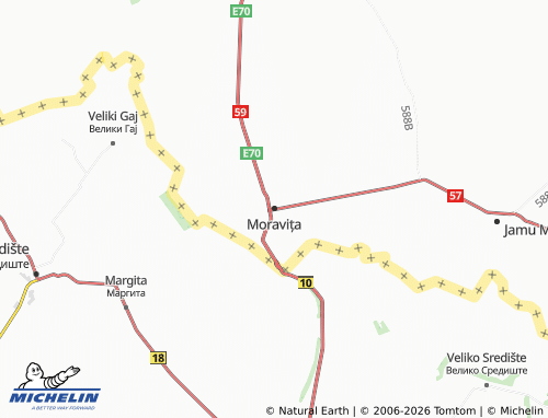 Mapa MICHELIN Moravița - ViaMichelin