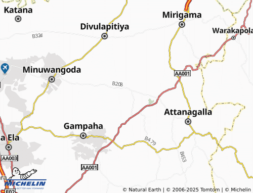 MICHELIN Wataddara South map - ViaMichelin
