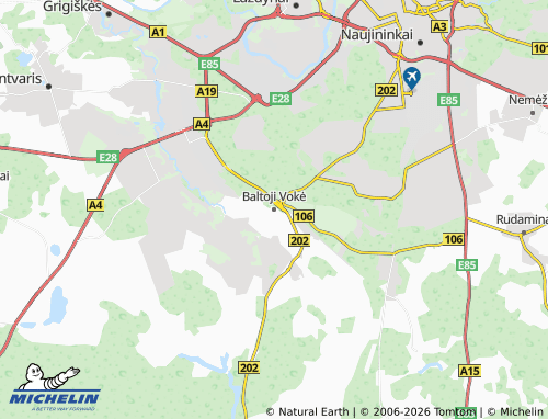 Mappa MICHELIN Baltoji Vokė - ViaMichelin