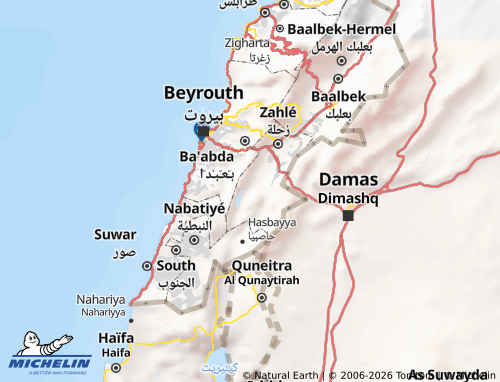 MICHELIN-Landkarte al-Biqa' al-Gharbi - ViaMichelin