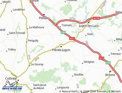 MICHELIN Plénée-Jugon map - ViaMichelin
