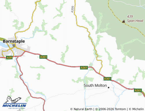 Mappa MICHELIN West Buckland - ViaMichelin