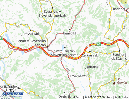 MICHELIN-Landkarte Zgornja Senarska - ViaMichelin