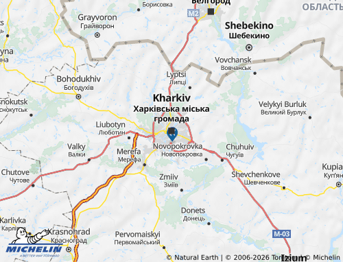 Mappa MICHELIN Kharkivska oblast - ViaMichelin
