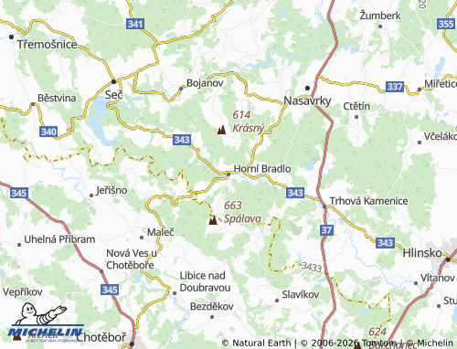 Mappa MICHELIN Horní Bradlo - ViaMichelin