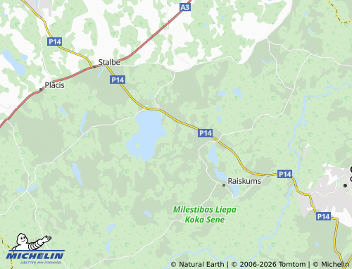 Kaart MICHELIN Bērziņi - ViaMichelin