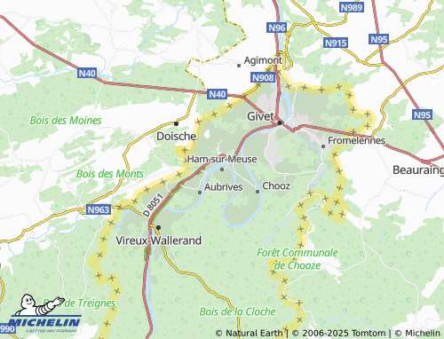 Carte MICHELIN Ham-sur-Meuse - ViaMichelin