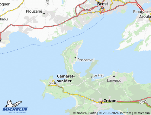 Mappa MICHELIN Roscanvel - ViaMichelin