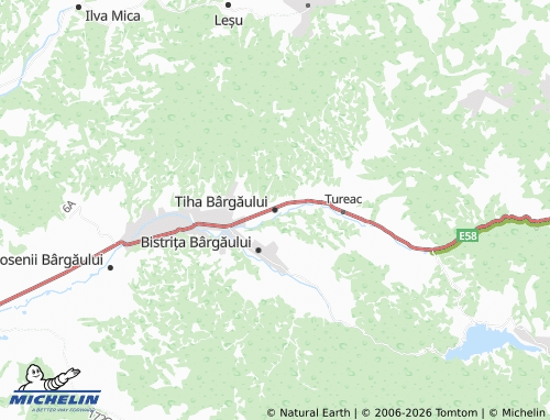 Mappa MICHELIN Tiha Bârgăului - ViaMichelin