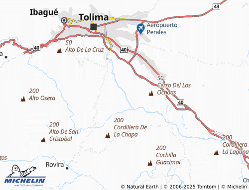 MICHELIN Llanos de Combeima map - ViaMichelin