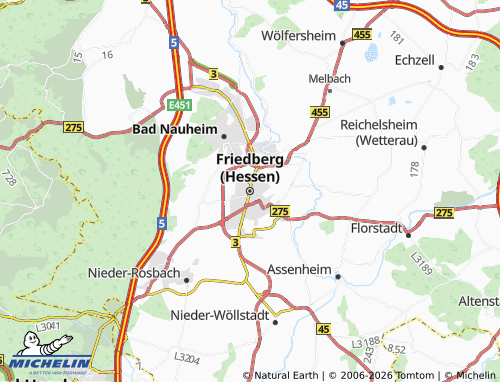 MICHELIN Friedberg (Hessen) map - ViaMichelin