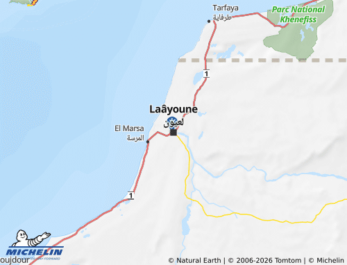 MICHELIN Laâyoune-Sakia El Hamra map - ViaMichelin