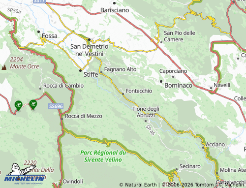 Mappa MICHELIN Fontecchio - ViaMichelin