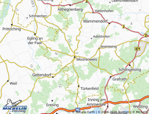 Mapa MICHELIN Moorenweis - ViaMichelin