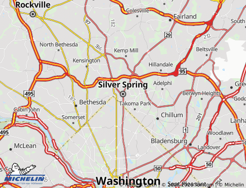 Mapa MICHELIN Silver Spring - ViaMichelin