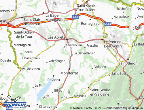 MICHELIN La Bâtie-Divisin map - ViaMichelin