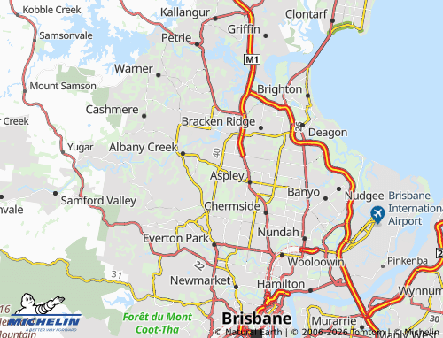MICHELIN Bridgeman Downs map - ViaMichelin