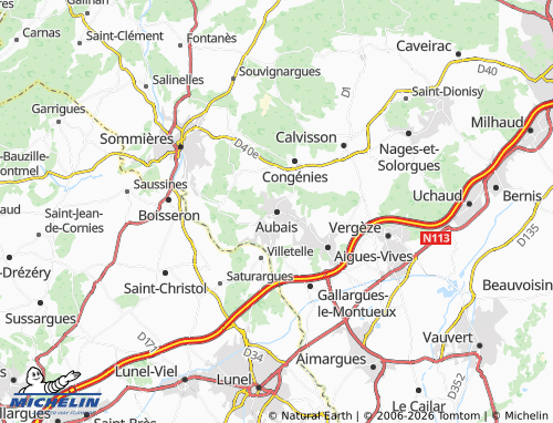 Mappa MICHELIN Aubais - ViaMichelin
