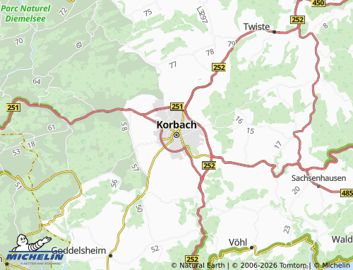 Kaart MICHELIN Korbach - ViaMichelin