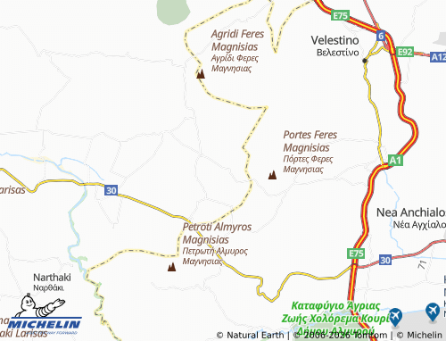 MICHELIN Asprogeia map - ViaMichelin
