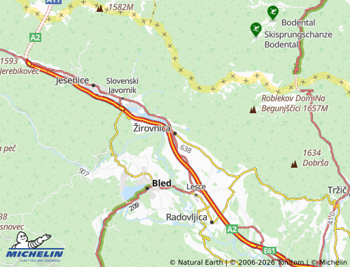 MICHELIN Žirovnica map - ViaMichelin