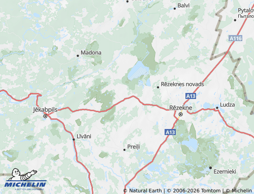 Mapa MICHELIN Varakļānu novads - ViaMichelin