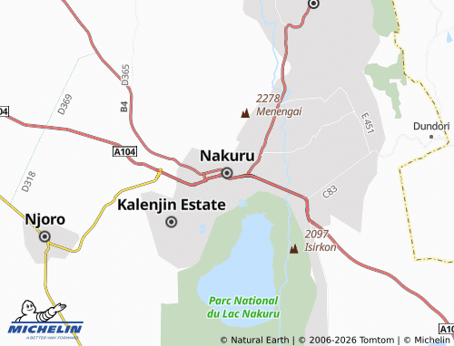 MICHELIN-Landkarte Nakuru - ViaMichelin