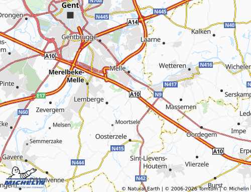 Kaart MICHELIN Gontrode - ViaMichelin