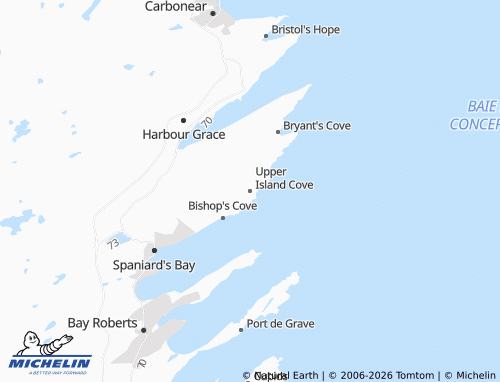 Mapa MICHELIN Upper Island Cove - ViaMichelin