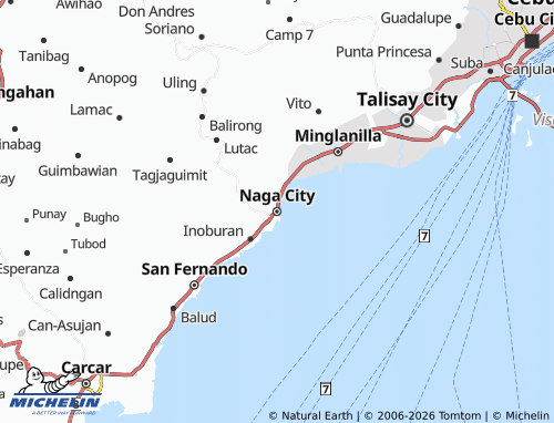 MICHELIN Naga City map - ViaMichelin