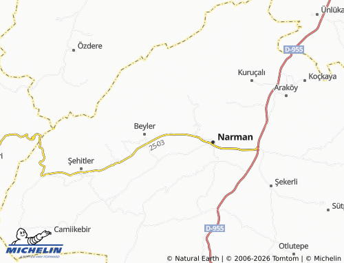 MICHELIN Gökdağ map - ViaMichelin