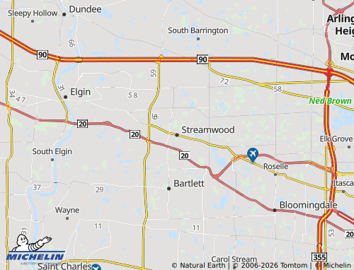 Mapa MICHELIN Streamwood - ViaMichelin