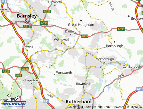 Carte MICHELIN Brampton Bierlow - ViaMichelin