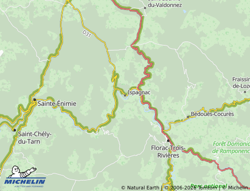 MICHELIN Ispagnac map - ViaMichelin