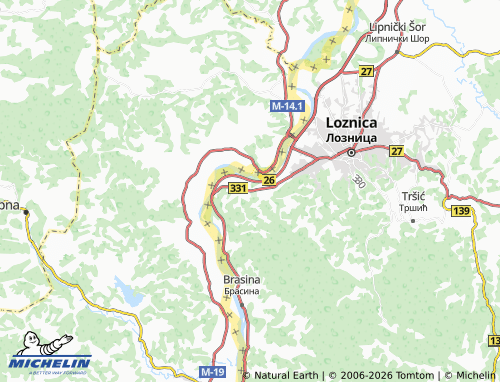 Carte MICHELIN Banja Koviljača - ViaMichelin