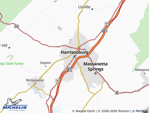 Mappa MICHELIN Harrisonburg - ViaMichelin