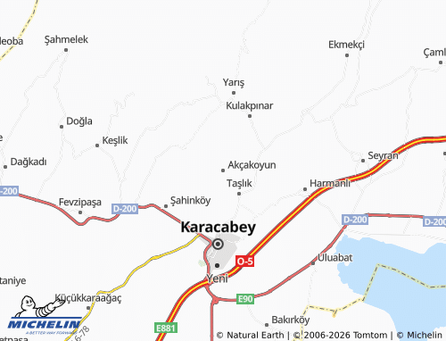 Mappa MICHELIN Akçakoyun - ViaMichelin