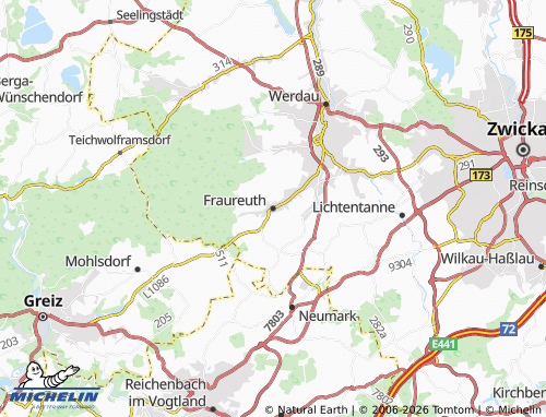 Mapa MICHELIN Fraureuth - ViaMichelin